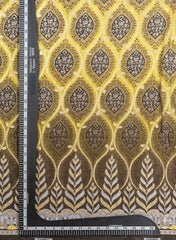 Pure Muslin Olive Green Color Floral Daman Embroidery Fabric.