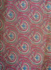 Viscose Tissue Dark Purple Color Traditional Pattern Digital Print Fabric.