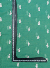 Pure Chanderi Bright Green Color Floral pattern Resham Embroidery Fabric.