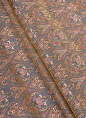 Viscose Tissue Dark Purple Color Traditional Pattern Digital Print Fabric.
