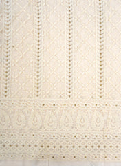 Pure Georgette Dyeable Thread Embroidery Big Panna Fabric