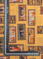 (Precut-3 meter) Pure Cotton Cambric Mustad Color Traditional Digital Print Fabric
