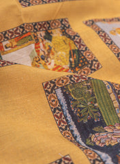 (Precut-3 meter) Pure Cotton Cambric Mustad Color Traditional Digital Print Fabric