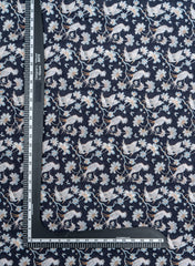 Pure Cotton Cambric Black Color Birds Pattern Digital Print Fabric