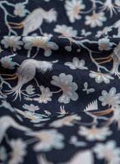 Pure Cotton Cambric Black Color Birds Pattern Digital Print Fabric