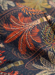 Pure Cotton Cambric Black Color Floral Pattern Digital Print Fabric