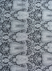 Pure Cotton Cambric Black Color Paisley Screen Print Fabric