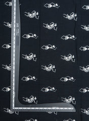 Pure Cotton Cambric Black Color Traditional Screen Print Fabric