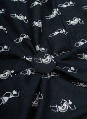 Pure Cotton Cambric Black Color Traditional Screen Print Fabric