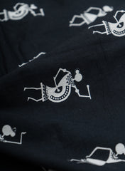 Pure Cotton Cambric Black Color Traditional Screen Print Fabric