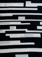 Pure Cotton Cambric Black Color Geometrical Screen Print Fabric