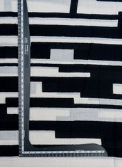 Pure Cotton Cambric Black Color Geometrical Screen Print Fabric
