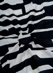 Pure Cotton Cambric Black Color Geometrical Screen Print Fabric