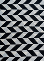 Pure Cotton Cambric Black Color Geometrical Screen Print Fabric