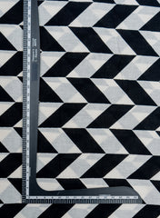 Pure Cotton Cambric Black Color Geometrical Screen Print Fabric