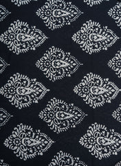Pure Cotton Cambric Black Color Butta Screen Print Fabric