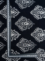 Pure Cotton Cambric Black Color Butta Screen Print Fabric