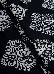 Pure Cotton Cambric Black Color Butta Screen Print Fabric