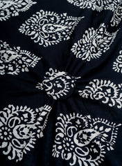 Pure Cotton Cambric Black Color Butta Screen Print Fabric