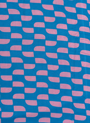 Pure Modal Satin Blue And Pink Color Dots Pattern Natural Print Fabric.