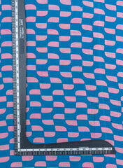 Pure Modal Satin Blue And Pink Color Dots Pattern Natural Print Fabric.
