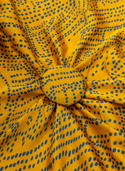 Pure Modal Satin Yellow Color Dots Pattern Natural Print Fabric.