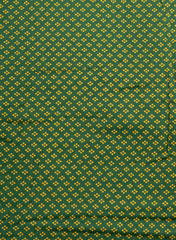 Organic Chanderi Dark Green Color Mix And Match Natural Print Fabric.