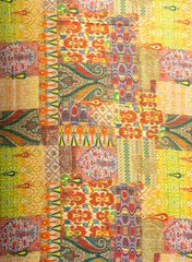 Crush Tissue Multi Color Traditional Pattern Digital Print Fabric