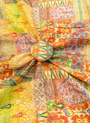 Crush Tissue Multi Color Traditional Pattern Digital Print Fabric