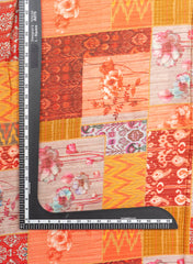 Crush Tissue Multi Color Traditional Pattern Digital Print Fabric