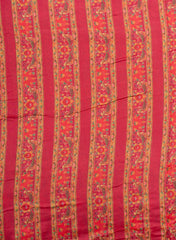 Pure Muslin Magenta Color Floral Pattern Digital Print Fabric.