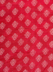 Pure Muslin Magenta Color Floral Pattern Digital Print Fabric.