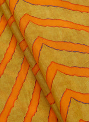 Pure Muslin Mustad Color Lehariya Pattern Digital Print Fabric.