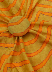 Pure Muslin Mustad Color Lehariya Pattern Digital Print Fabric.