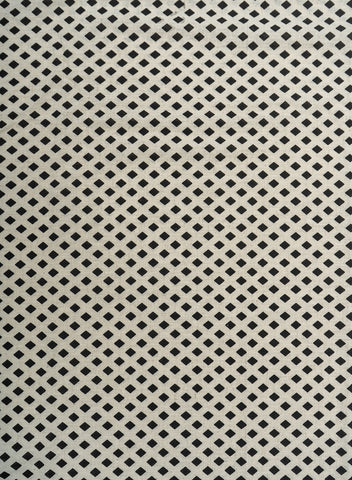 (Pre Cut-2 Meter) Cotton Flex Off-White Color With Black Geometrical Pattern Discharge Print Fabric