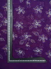 Pure Georgette Indigo Purple Color Floral Pattern Sequins Embroidery Fabric.