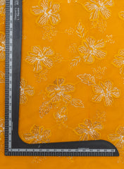 Pure Georgette Mustad Yellow Color Floral Pattern Sequins Embroidery Fabric.