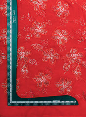 Pure Georgette Carmine Red Color Floral Pattern Sequins Embroidery Fabric.
