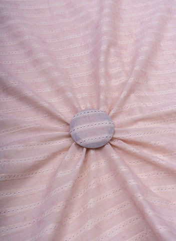 (Pre Cut-1 Meter) Pure Cotton Purple Color Jacqurad Lurex Fabric.