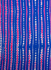 Pure Modal Satin Navy Blue Color Shibori Pattern Digital Print Fabric.