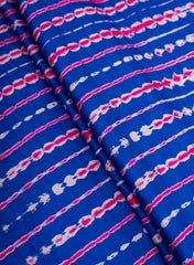 Pure Modal Satin Navy Blue Color Shibori Pattern Digital Print Fabric.