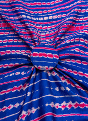 Pure Modal Satin Navy Blue Color Shibori Pattern Digital Print Fabric.