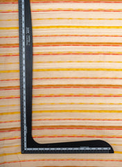 Pure Cotton Cream And Yellow Color Jacqurad Lurex With Stripes Digital Print Fabric.