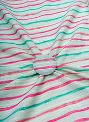 Pure Cotton Cruise Blue Color Jacqurad Lurex With Stripes Digital Print Fabric.