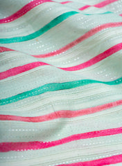 Pure Cotton Cruise Blue Color Jacqurad Lurex With Stripes Digital Print Fabric.