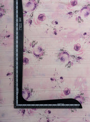 Pure Cotton Purple Color Jacqurad Lurex With Floral Digital Print Fabric.