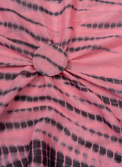 Pure Chinnon Chiffon Light pink And Black Color Tie And Dye Print Fabric.