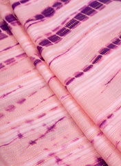 Pure Cambric Indigo Purple Color Tie and Dye Lurex Fabric.