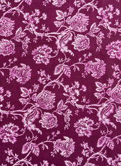 Pure Cotton Cambric Mix And Match Dark Purple Color Block Print Fabric.