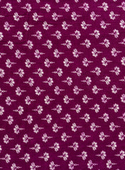 Pure Cotton Cambric Mix And Match Dark Purple Color Block Print Fabric.